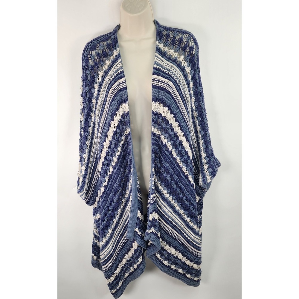Chaser Nordic Fringe Open Cardigan Women's XS/S Festival Oversized Boho Crochet